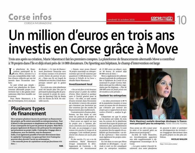 Corse Matin — octobre 2020